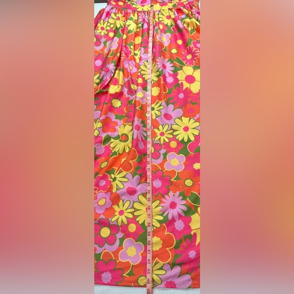 Smak Parlour Floral Halter Maxi Dress Pink Orange Size XL - Picture 11 of 11